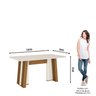 Mesa de Jantar 6 Lugares 160cm Tampo com Canto Arredondado MDF e Vidro Stela - 3