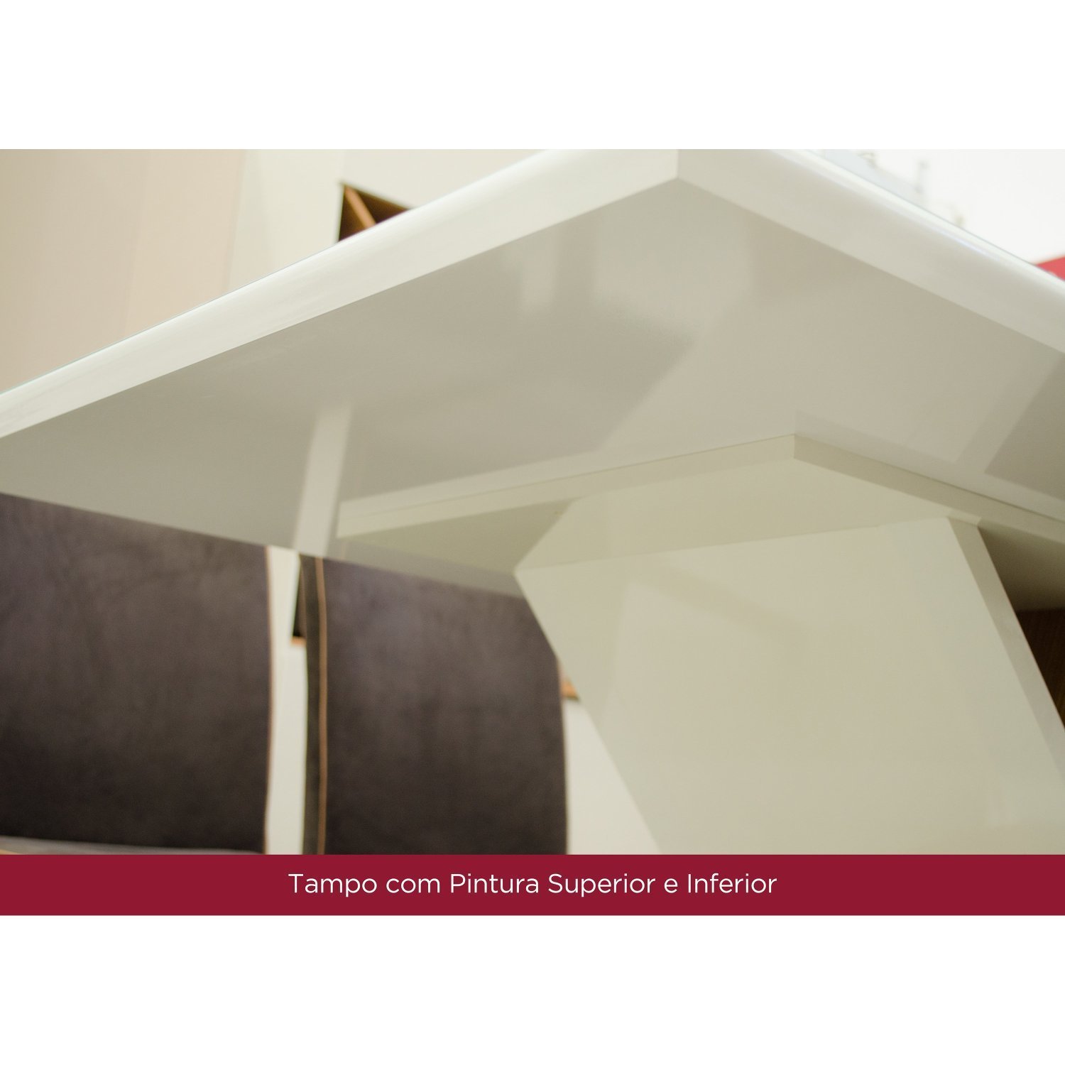Mesa de Jantar 6 Lugares 160cm Tampo com Canto Arredondado MDF e Vidro Stela - 6