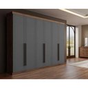 Ver imagem 1 de Guarda Roupa Casal 6 Portas e 6 Gavetas Capri 1159 Freijo C/ Cinza Titanio - Carraro