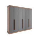 Ver imagem 4 de Guarda Roupa Casal 6 Portas e 6 Gavetas Capri 1159 Freijo C/ Cinza Titanio - Carraro