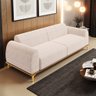 Sofá 04 Lugares Para Sala de Estar Kiev 260 cm D02 Veludo Bege C-309 - Lyam Decor - 2