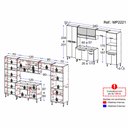 Ver imagem 4 de Armário de Cozinha Completa com Gabinete de Pia 5 Pçs Paris Multimóveis Mp2221 Rustic/branco