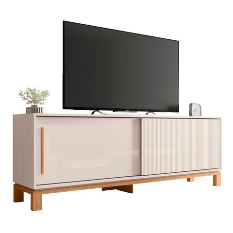 Rack Bancada para Tv 65 Pol 180cm Lucca Off White/freijó C01 - Mpozenato