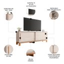 Ver imagem 3 de Rack Bancada para Tv 65 Pol 180cm Lucca Off White/freijó C01 - Mpozenato