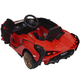 Mini Carro Elétrico Infantil Criança 6V Lamborghini Sián Controle Remoto Vermelho Brinqway BW- - 5