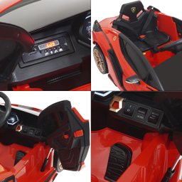 Mini Carro Elétrico Infantil Criança 6V Lamborghini Sián Controle Remoto Vermelho Brinqway BW- - 6