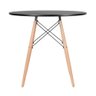 KIT - Mesa redonda Eames 80 cm preto + 3 cadeiras Eiffel DSW Verde escuro - 3
