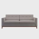 Ver imagem 1 de Sofá Com 3 Lugares Living Pés E Base Madeira Em Linho Cotton - Areia