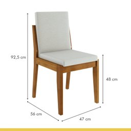 Conjunto Sala de Jantar Mesa Donna com 4 Cadeiras Lady Nesher Móveis - 5