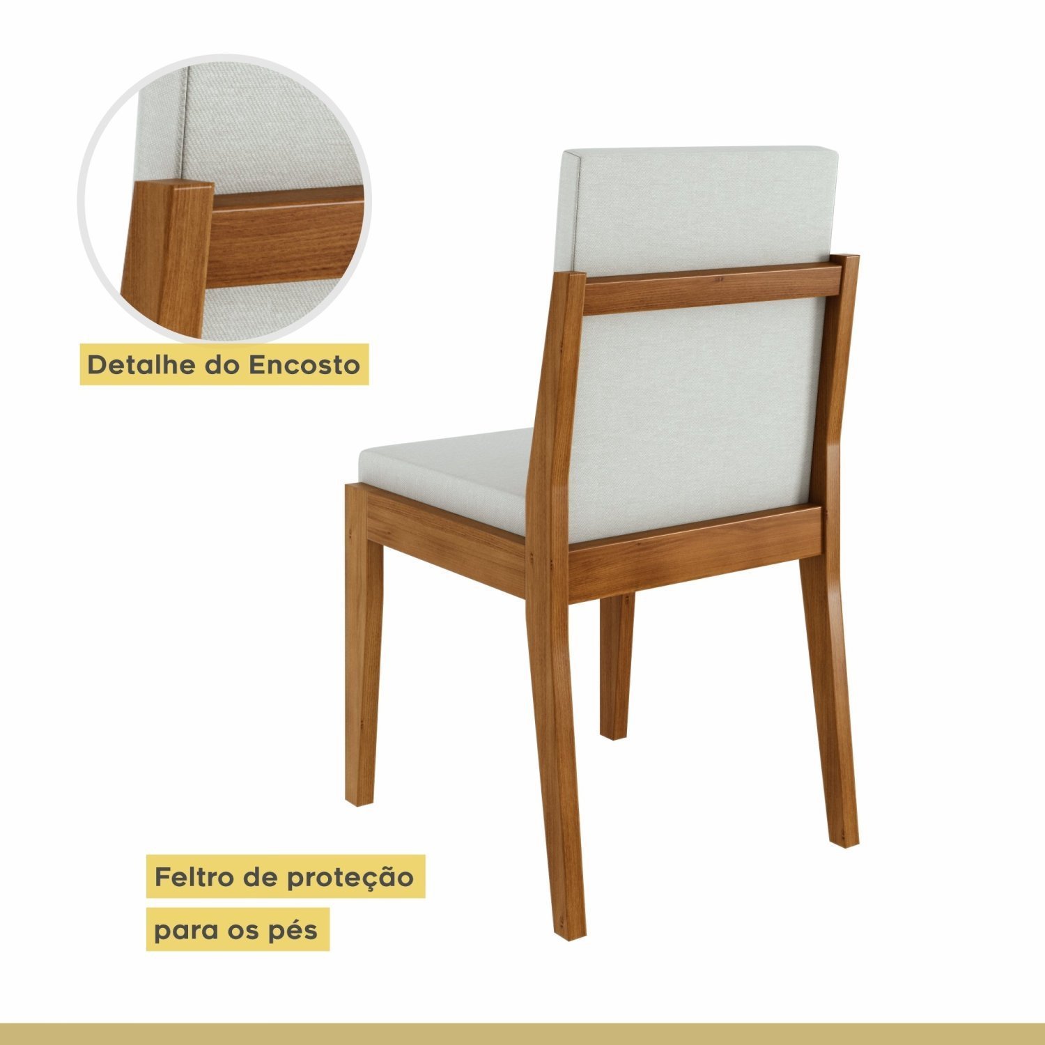 Sala de Jantar Completa Donna c/ Tampo Madeirado c/ Vidro 120cm + Cadeiras  Lady 4 Un - Nesher