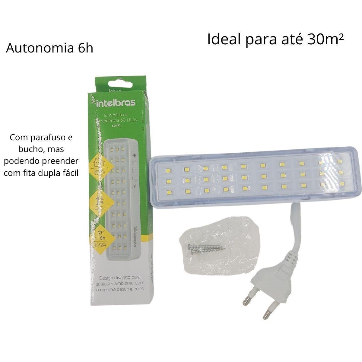 Kit 4 Lâmpada Luminária De Emergência Intelbras Led Bivolt - 5