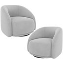 Ver imagem 1 de Kit 02 Poltronas Decorativas Giratória Angelina M03 Veludo Cinza - Lyam Decor