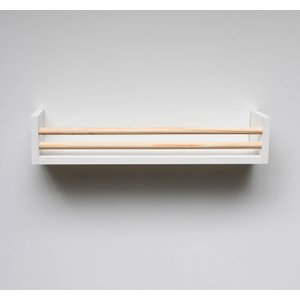 Kit 2 Prateleira Branca para Banheiro - Mdf e Madeira - 60 Cm