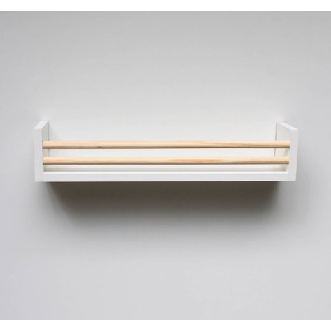 Kit 2 Prateleira Branca para Banheiro - Mdf e Madeira - 60 Cm