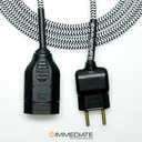 Ver imagem 2 de Extensão Elétrica 2 Metros Pp 2x0,75mm Revestido Preto/branco Cabos Immediate
