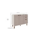 Ver imagem 2 de Armário de Cozinha Modulada Balcão de Pia 1,20m Iluminata 100% Mdf Genialflex - Branco/fendi