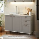Ver imagem 1 de Armário de Cozinha Modulada Balcão de Pia 1,20m Iluminata 100% Mdf Genialflex - Branco/fendi