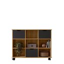 Ver imagem 5 de Nicho Organizador Otto 9 Prateleiras 3 Gavetas MDF Freijó e Preto