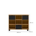 Ver imagem 3 de Nicho Organizador Otto 9 Prateleiras 3 Gavetas MDF Freijó e Preto