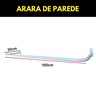 Kit 4 Araras Estilo Moderno Aço Resistente + 4 Cabideiros Rt Inclinados Fixos de Parede Loja Closet - 5