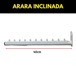Kit 4 Araras Estilo Moderno Aço Resistente + 4 Cabideiros Rt Inclinados Fixos de Parede Loja Closet - 10