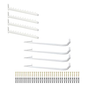 Kit 4 Araras Estilo Moderno Aço Resistente + 4 Cabideiros Rt Inclinados Fixos de Parede Loja Closet