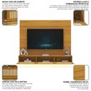 Ver imagem 6 de Estante Home para TV até 85 Polegadas com LED e Portas Rattan 100% MDF 217CMX217CM Luminare Native Marrom
