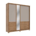 Ver imagem 4 de Guarda Roupa Casal C/ Portas de Correr Reversíveis e Espelho Cor:freijó com Avelã