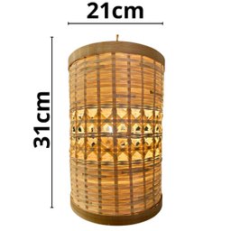 Pendente Nikoi 21x31cm Fibra de Bambu Natural Gmh E27 Design Artesanal Rústico - 7