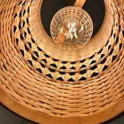 Pendente Nikoi 21x31cm Fibra de Bambu Natural Gmh E27 Design Artesanal Rústico - 3