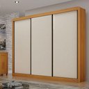 Ver imagem 2 de Guarda Roupa Casal 3 Portas São Paulo Gold Cinamomo Off White - Leifer Móveis