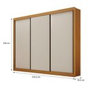 Ver imagem 3 de Guarda Roupa Casal 3 Portas São Paulo Gold Cinamomo Off White - Leifer Móveis