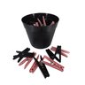 Cesto Preto Pregadores de Roupas Plástico Preto com Rosa Dhause Vermelho - 1