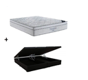 Ver imagem 1 de Cama Box Baú Casal Bipartido Preto Colchão Freedom Molas Ensacadas 138x188 - Ortobom