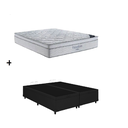 Ver imagem 2 de Cama Box Baú Casal Bipartido Preto Colchão Freedom Molas Ensacadas 138x188 - Ortobom