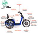Ver imagem 5 de Triciclo Elétrico - Village PAM - 800w - Azul - Plug and Move