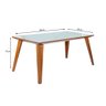 Mesa de Jantar Retangular Prisma Amêndoa c/ Vidro Off White 180x90cm Fabrispuma - 1