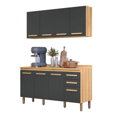 Conjunto de Cozinha Lily Modulado com 8 Portas 2 Gavetas