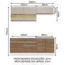 Ver imagem 4 de Armário de Cozinha Compacta 200cm Branco/Rustic/Crema Glamy Madesa 07