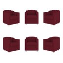 Ver imagem 1 de Kit 6 Poltronas Decorativas Tilla Consultório Recepção Sala Cor:Marsala