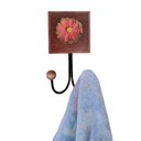 Ver imagem 3 de Toalheiro Cabideiro Duplo Flor 3d Rústico Artesanal Ferro Cor Rosa