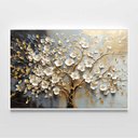 Ver imagem 3 de Quadro Decorativo Árvore da Vida Flores Brancas Dourado Sala Quarto Casa Escritório