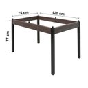 Ver imagem 4 de Conjunto Sala de Jantar Mesa Dubai 120x75cm Tampo Vidro com 4 Cadeiras Marrom/Preto/Linho