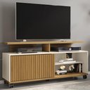 Ver imagem 2 de Rack Bancada Tv 52 Pol 136 Cm Topazio Off White Cinamomo Bechara