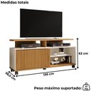 Ver imagem 3 de Rack Bancada Tv 52 Pol 136 Cm Topazio Off White Cinamomo Bechara