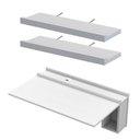 Ver imagem 2 de Conjunto Mesa Dobrável com Nichos e Aba 2 Prateleiras 78,5cm Branco