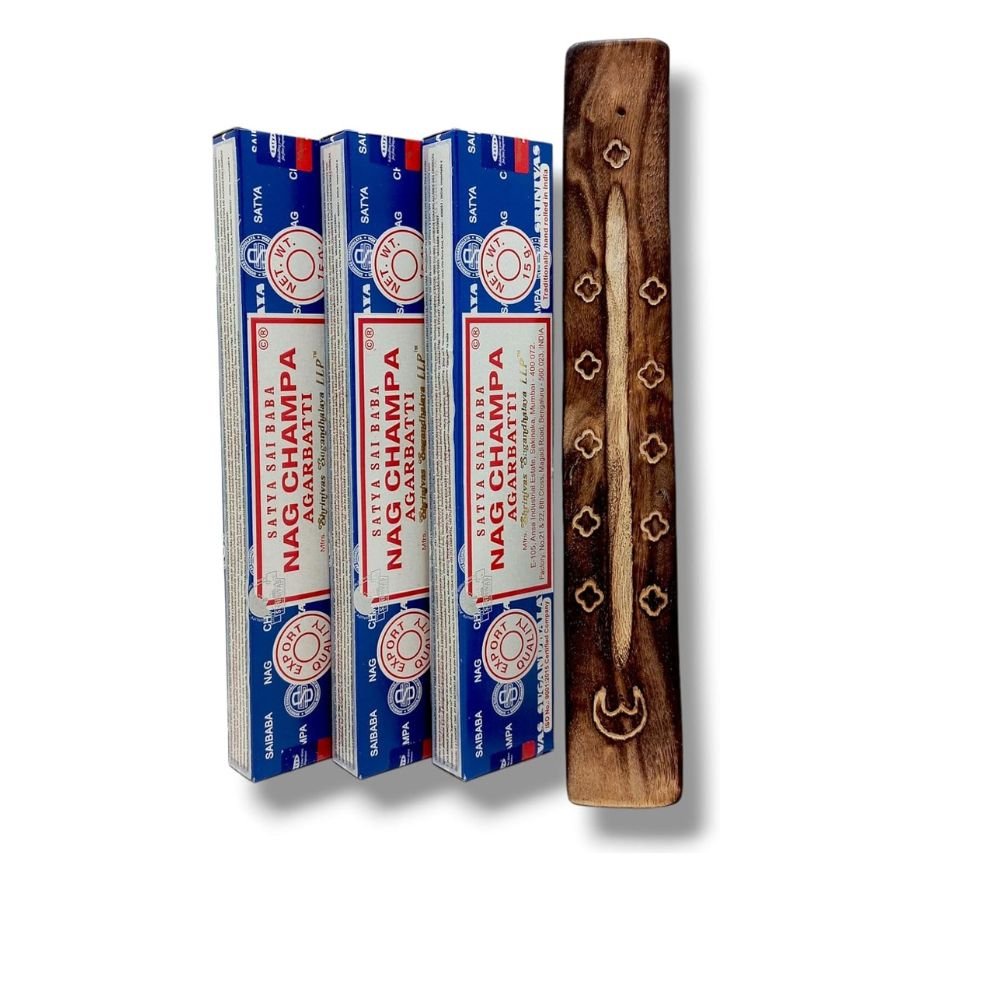 Incenso Indiano Nag Champa Satya Sai Baba 3cxd15gr Incensario Regua - 5