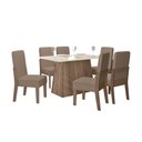 Ver imagem 2 de CONJUNTO SALA DE JANTAR GAIA 1,35 COM 6 CADEIRAS AMÊNDOA 73B