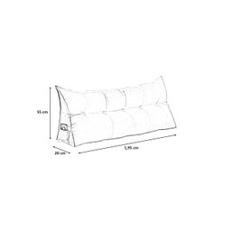 Almofada Cabeceira Ana Cama King 195cm Suede Bege Ms Decor - 4