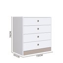 Ver imagem 2 de Cômoda Infantil com 4 Gavetas 73cm X 42,2cm para Quarto Cor:branco